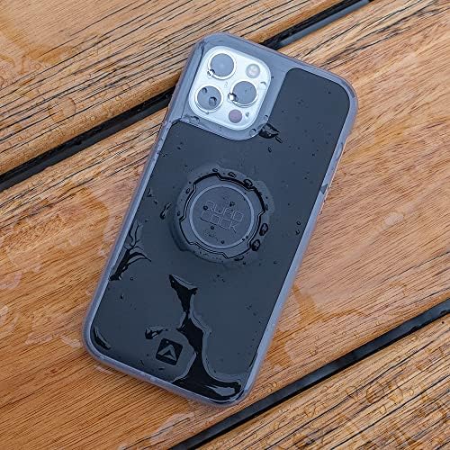 Quad Lock Poncho waterproof motorcycle phone mount in use
