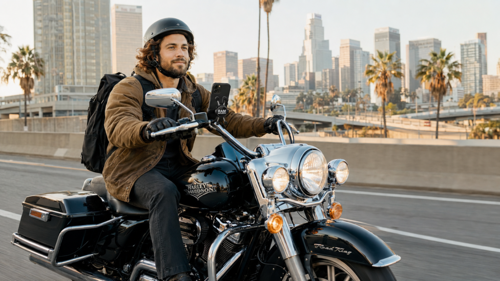 Best Harley-Davidson Road King Phone Mount for 2026 — Top 3 Picks 1 ai image man hd road king