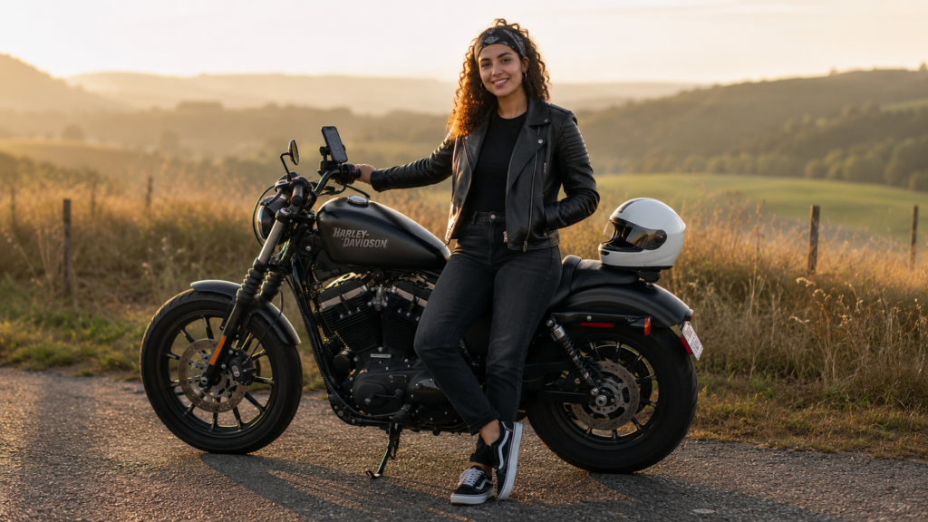 Best Harley-Davidson Iron 883 Phone Mount for 2026 — Top 3 Picks 1 ai image woman hd iron 883