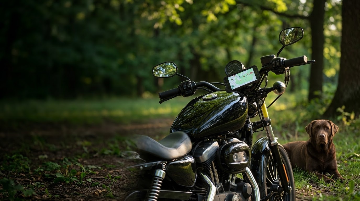 Tigra Sport Motorcycle Phone Mounts 1 Motorcyclist using a phone mount on the handlebar